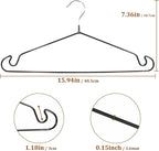 Clothes Hangers, 20Pack,Black Metal Hangers,15.7'W Space-Saving Shirt Hanger,Non-Slip Heavy Duty Hanger with Deep Shoulder Notches for Dress and Camisole