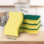 AIDEA Heavy-Duty Scrub Sponges, 24Count, Sponge for Non-Coated Cookware, Kitchen Sponges for Dishes, Scrubbing Power for Tough Messes, Cleaning Sponge for Kitchen, Bathroom, Household