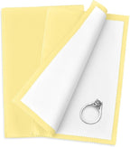 SEVENWELL Silver Polishing Cloth, Jewelry Cleaner Cloth for Sterling Silver Jewelry, Gold, Platinum, Silverware, Diamonds, Gemstones, Coins (Yellow)