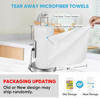 AIDEA Microfiber Cleaning Cloth Roll, Shop Towels 165 Sheets(3 Roll), Tear Away Reusable Paper Towels, White Rags for Bars, Cleaning Rags for Automotive, Mechanic, Workshops, House, 11×9"