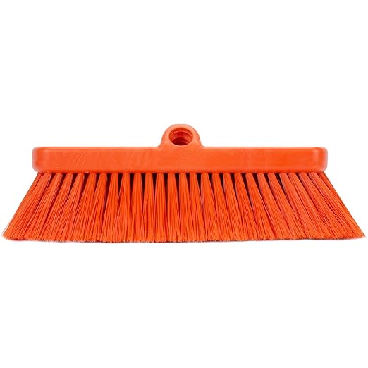 SPARTA 41278EC24 Flo-Thru Plastic Wall Scrub Brush, Equipment Brush With Soft Nylex Bristles For Industrial Kitchens, Hospitals, Commercial Cleaning, 4 Inches, Orange, (Pack of 12)