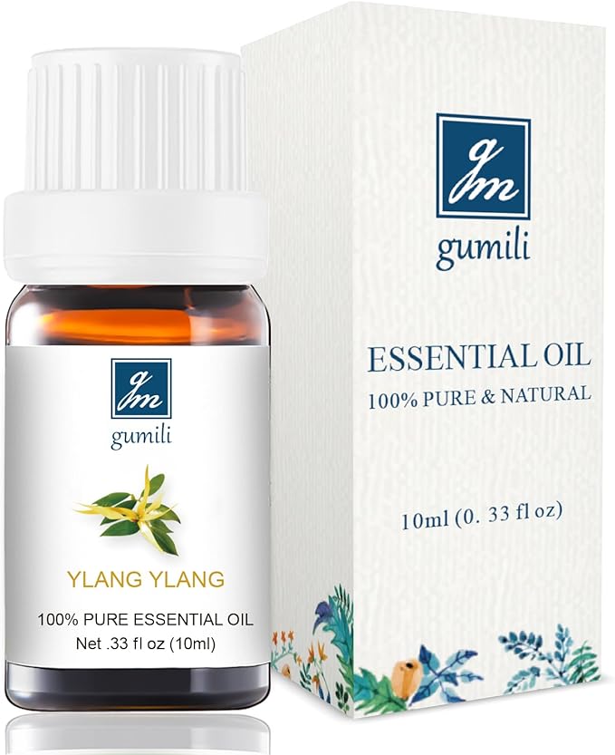 Ylang Ylang Essential Oil - Pure Organic Essential Oil for Skin & Hair Care, Massage, Diffuser, Spray, DIY Candles & Soap - 10mL