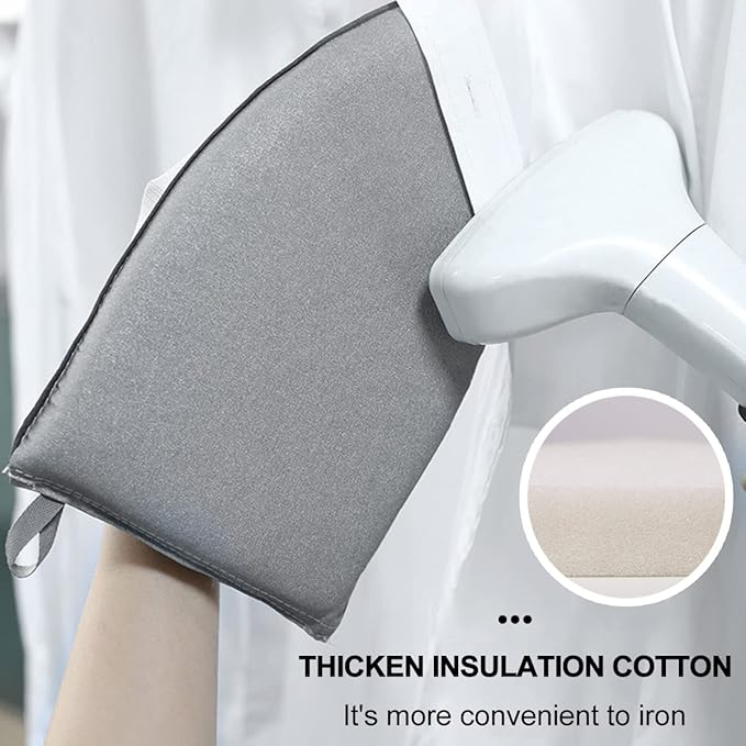 3PCS Garment Steamer Ironing Gloves, Waterproof Care Anti Steam Mitt with Finger Loop, Heat Resistant Protective Gloves Iron Board for Clothes Steamers (Pointy)