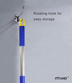 ITTAHO 81" Window Squeegee Cleaner, 2 in 1 Window Cleaning Tool Kit,Shower Squeegee with Extension Pole, Glass Cleaning Tools for Shower Glass, Indoor/Outdoor High Window Cleaning-Two Pads