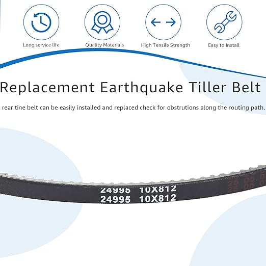 24995 Reverse Belt Compatible with Earthquake Victory Rear Tine Tillers Replace 24598, 29409, 29702, 33970 Tiller Drive Belt