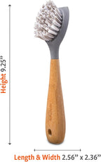 Full Circle Scrub Brush for Cast Iron Cookware, Dishes Pots, Sinks - Sustainably Sourced with Bamboo Handle