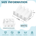 Silicone Soap Dish with Drain, Upgrade Double Suction Cups at The Bottom for Anti-Slip and Stability, Soap Dish Shower Waterfall Bar Soap Holder Tray with Drain Soap Holder (2, White)