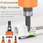 LEATBUY Crimp Tool Set RJ45 Crimper Cat5 Cat5e Cat6 Crimping Tool Kit, 50PCS Pass Through Connectors, 50PCS Covers, Network Cable Tester, Wire Punch Down Cutter (ORANGE)