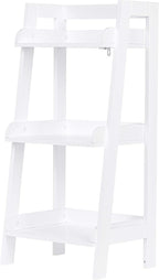 UTEX 3-Tier Ladder Shelf, Bathroom Shelf Freestanding, 3-Shelf Spacesaver Open Wood Shelving Unit, Ladder Shelf (White)