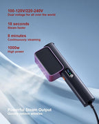 G7 2-in-1 Professional 100-240V Dual Voltage Steamer for Clothes and Iron for Clothes, Just 1lbs Lightly, 8 Minutes of Continuous Steam, 1000W Portable Steamer for travel and home