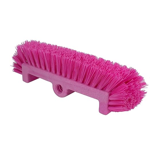 SPARTA Multi-Level Tile Scrub Brush 12" Wide Brush Head, Heavy-Duty Tile Cleaning Brush with End Bristles for Commercial Tiles, Tubs and Floor, Plastic, 12 Inches, Pink, (Pack of 12)