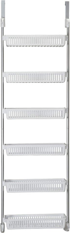 Household Essentials White 6-Tier Basket Over-The-Door Organizer