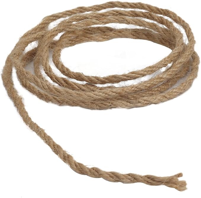 Tenn Well Strong Natural Jute Twine, 4mm Thick 66 Feet Long Jute String Rope Roll for Garden, Arts & Crafts, Home Decor, Packaging