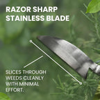 Hounen Miyawaki Japanese Weeding Sickle, Twisted Stainless Steel Kama Weeder (4.7 in (12 cm) Blade), 13 in (33 cm) Wood Handle, Root Slicer for Garden Beds & Crabgrass, Made in Japan