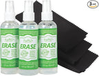 ForPro Professional Collection Erase Instant Glass & Screen Cleaner Kit, for TV Screens, Smartphones, Eyeglasses, Mirrors - Includes 3.3 Oz. Bottle and Microfiber Cleaning Cloth (Pack of 3)