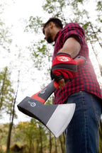 INTERTOOL 15” Camping Hatchet Axe – Compact Wood Splitting Tool with Fiberglass Shock-Resistant Handle, Small Axe for Chopping Firewood, Kindling, and Survival Gear – HT-0262