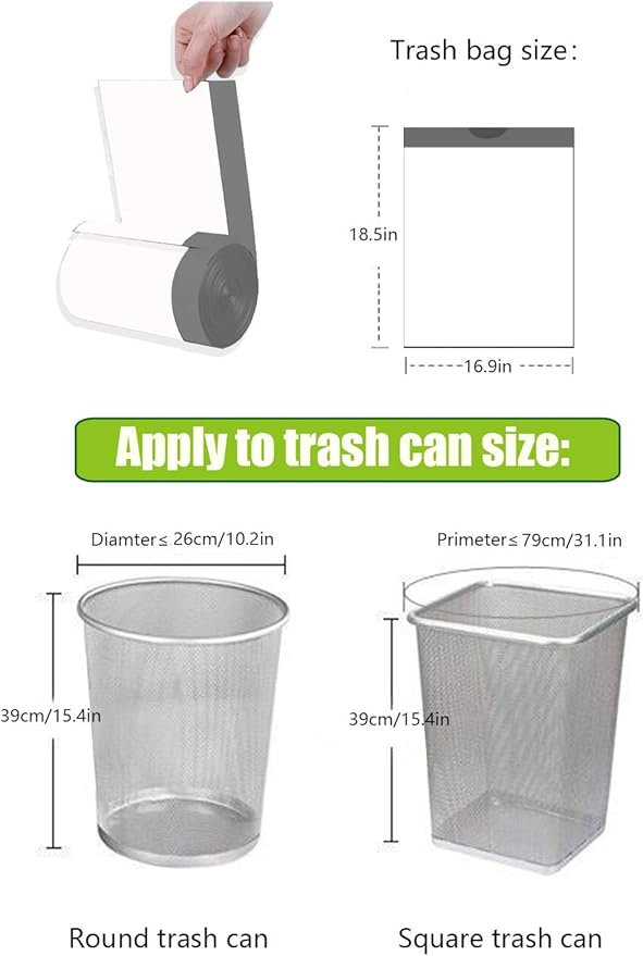 Besli 2.6 Gallon Drawstring Trash Bag Small Garbage Bag,100 Counts (White, 2.6 Gallon)