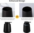Enra Black Soap Dispenser,12 oz Ceramic Hand Lotion Dispenser, Refillable Dish Soap Dispenser,Modern Liquid Soap Dispenser for Bathroom,Kitchen with Easy-to-Press Pump(Black Liquid Type)