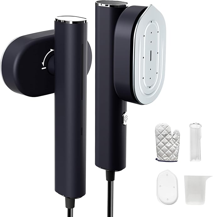 Portable Steamer For Clothes Travel Mini Steamer and Iron Fast 10s Heat-Up, Horizontal and Vertical 1200W Effortless Wrinkle Removal, Garment Steamer and Iron for Travel Office Home(110-120V)