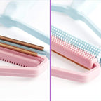 2 Pack Portable Lint Remover, Manual Fabric Shaver, Reusable Pet Hair Remover for Carpet, Clothing, Furniture, Couch Blue Pink 2pcs