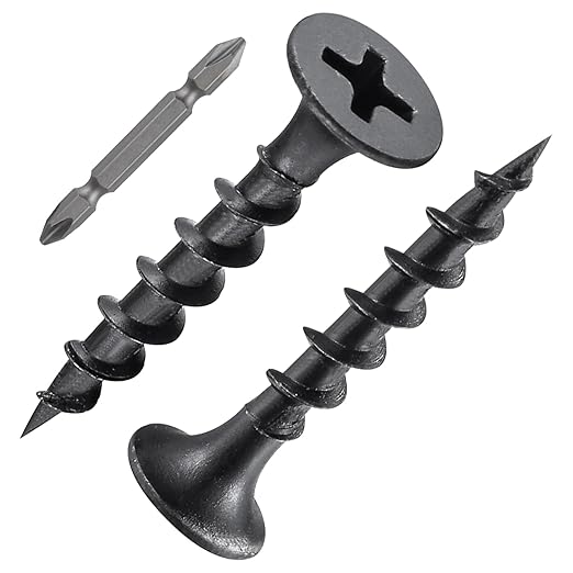 (15 pounds 4905 pcs)#6X1 Black Fastener Drywall Screws-Phillips with coarse Threaded tip, Black, Suitable for Drywall Slate, Wood, etc.