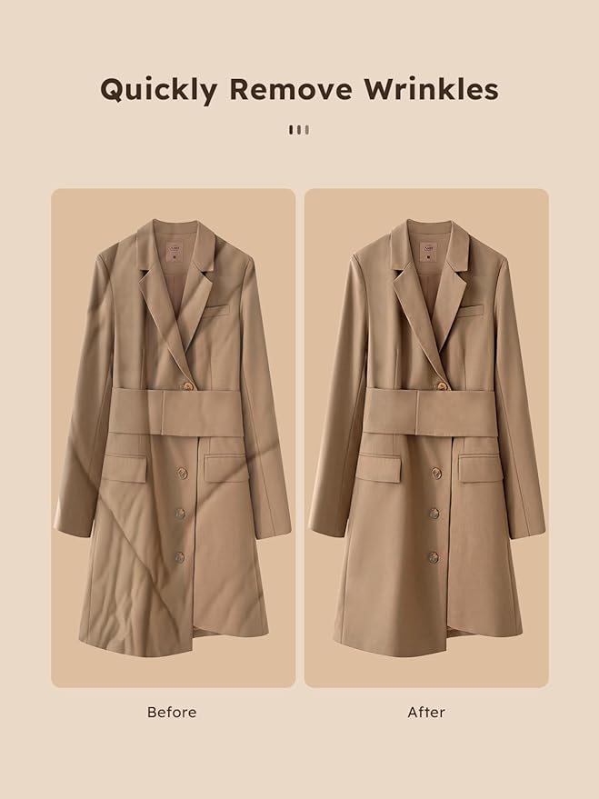 Clothes Steamer, Yabano Foldable 1200W Travel Garment Steamer Iron for Clothes with 140ml Tank for Home, Office and Travel, Handheld Fabric Steamer (White)