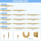 Closet Rods for Hanging Clothes, 17 to 39 Inch Heavy Duty Stepless Adjustable Closet Hanging Rod, 1.3 Inch Diameter Metal Closet Rod for Wardrobes Laundry Bedroom RV, Gold