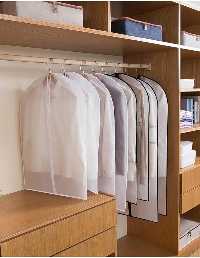 Dress Bags for Hanging Clothes12 PCS Transparent Waterproof Dustproof Bags for Wardrobe Storage Coat Covers for Closet Full Zipper Garment Bags for Long Dress Costumes Gowns Coats 24''x60''