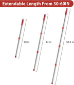 4-Section Spin Mop Replacement Handle- 2.5-5 Foot Mop Replacement Stick Only Compatible with Ocedar Mop Handle EasyWring (Mops Head & Base Not Included)