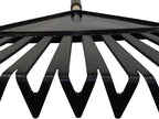 True Temper 20212010 Clog Free Leaf Rake with Hardwood/Steel Handle, 24 in. for Leaves, Grass, Clippings, Twigs, Pine Needles, Acorns, Debris, Black