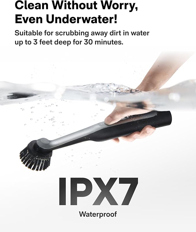 HOTO Wand™ Cordless Spin Scrubber, Electric Rechargeble Grout Cleaning Brush, IPX7 Waterproof Bathroom Scrubber, 12 Replaceable Brush Heads Version Power Scrubber for Grout, Tiles, Corners, Crevices