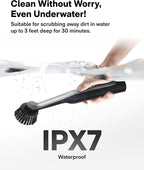 HOTO Wand™ Cordless Spin Scrubber, Electric Rechargeble Grout Cleaning Brush, IPX7 Waterproof Bathroom Scrubber, 12 Replaceable Brush Heads Version Power Scrubber for Grout, Tiles, Corners, Crevices