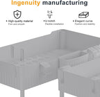 2 Pack Under Sink Organizer, Under Bathroom Cabinet Organizer with Hooks Hanging Cup, Multi-Purpose Storage Shelf for Kitchen Bathroom (Gray, L)