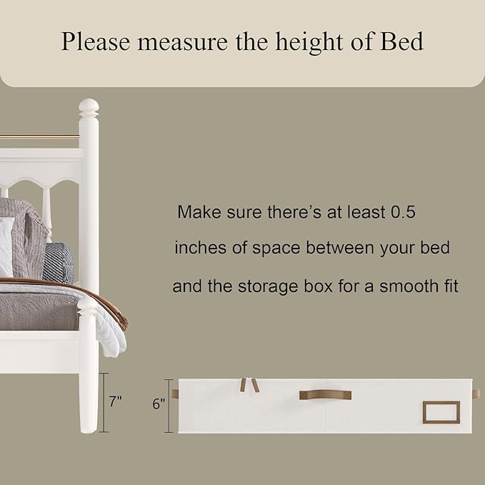 Under Bed Storage, Under Bed Storage Containers Bins for Clothes, Large Linen Underbed Closet Organization Bins, 2 Pack Collapsible Underbed Bin Dorm for Clothes, Sweater, Beige