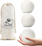 Wool Dryer Balls Laundry Reusable Wool Balls for Dryer Organic Premium New Zealand Wool Natural Fabric Softener Reduce Clothing Wrinkles Drying Clothes Faster Eco-Friendly 3 Pack XL