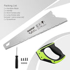 18 Inch Hand Saw, Upgraded Heavy Duty Wood Saw with Chip Removal Design Rust-proof Handsaw for Sawing Pruning Gardening Wood Plastic and Drywall