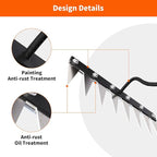 Iron Weeding Rake Without Handle (Assembled), 8 Teeth Iron Rakes for Gardening and Weedings, Heavy-Duty Carbon Steel Weed Rake or Weed Puller Tool for Yard, Lawn, Patio and Garden, Gloves Included