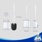 MR.SIGA Toilet Bowl Brush and Holder, Durable and Flexible Bristles, Wall Mounted Toilet Brush for Bathroom Cleaning, White, 1 Pack