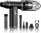Compressed Air Duster & Vacuum Cleaner 4-in-1, 150,000RPM Powerful Electric Air Duster, Cordless Rechargeable with Adjustable Speed Handheld Air Blower for Keyboard, Car, Office, Home Electronics