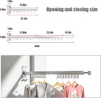 BESTHLS Wall Mounted Clothes Drying Rack for Space Saver Hangers Design for Balcony, Mudroom, Bedroom Foldable Laundry Rack (2-Pole Silver)