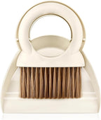 Mini Broom and Dustpan Set,Small Broom and Dustpan Set for Kitchen Countertops, Desks, Keyboard, Camping, Hand Brooms for Car Seats, Pet Litter-White