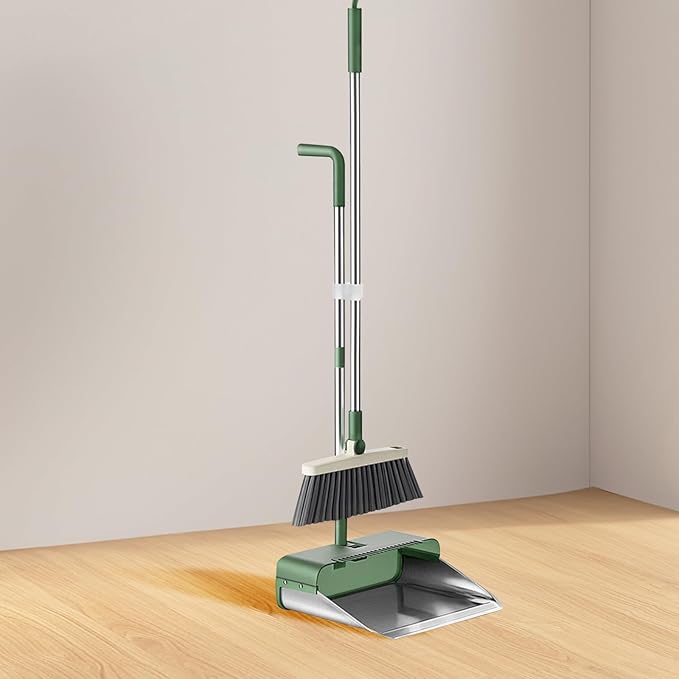 2pcs Double Clamp Broom and Dustpan Connector Set, Secure Cleaning Pole Clamp Accessories for Household Sweeping Tools, Sturdy Dustpan Handle Clip for Home and Office Use