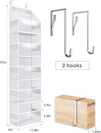 5-Tier Over The Door Organizer, Clear Hanging Storage Organizer, Large Capacity Behind Door Organizer for Bedroom, Baby Nursery, Bathroom, Closet, Pantry and Sundries