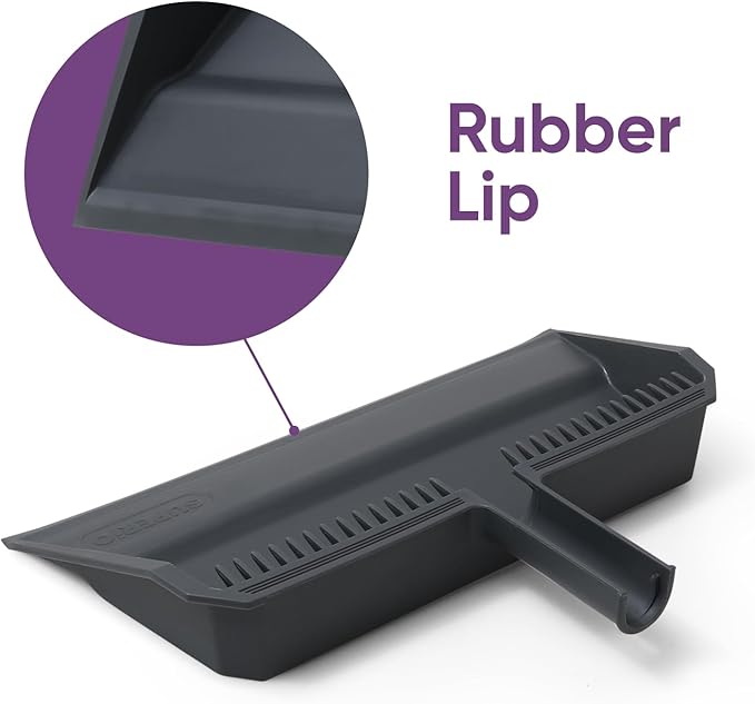 Superio 3-Pack Wide Plastic Dustpan with Comb - 16" Wide, Rubber Lip, Broom Handle Clip, Grey