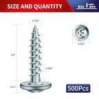 #8 x 3/4" Wood Screw 500Pcs Alloy Steel Standard Thread Truss Head Fast Self Tapping by SG TZH