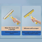 3 in 1 Window Cleaning Scraper,Window Squeegee Cleaner Tool with Built-in Spray Bottle for Car Home Windows Glass and Tiles Et (White)