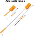 Microfiber Duster for Cleaning, Tukuos Hand Washable Dusters with 2pcs Replaceable Microfiber Head, Extendable Pole, Detachable Cleaning Supplies for Office, Car, Window, Furniture, Ceiling Fan