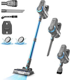 DEVOAC Cordless Vacuum Cleaner, Ultra-Lightweight Stick Vacuum, 2200mAh Battery Up to 40mins Runtime, 6 in 1 Powerful Handheld Vacuum for Home Hard Floor Carpet Pet Hair (Sea Blue)