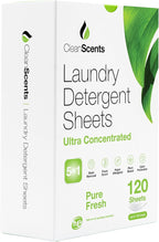CleanScents Laundry Detergent Sheets (120 Sheets) (Pure Fresh)