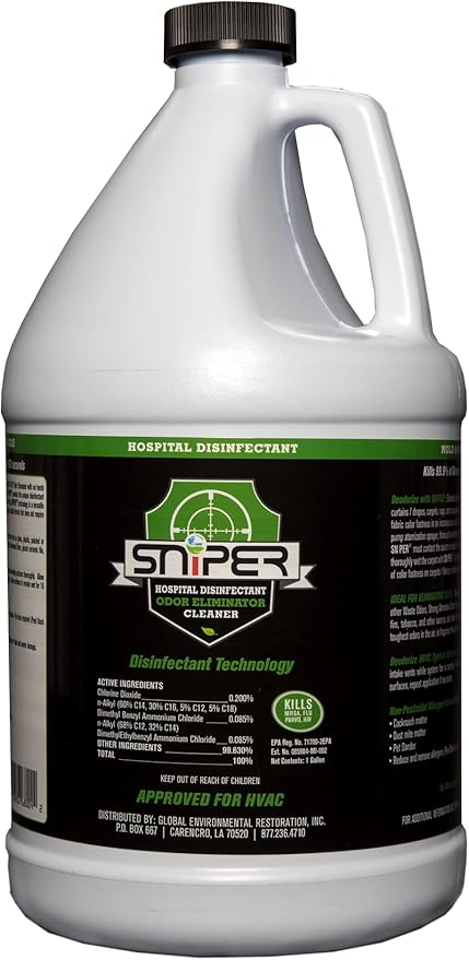 SNiPER Hospital Disinfectant, Odor Eliminator & All-Purpose Cleaner, 1 Gallon